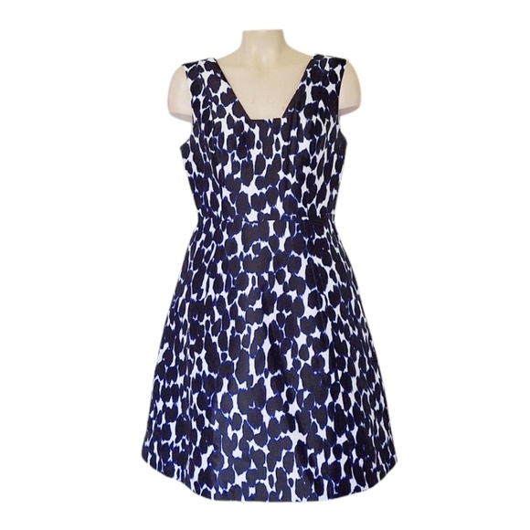 Kate Spade Leopard Print Fit and Flare Mikado Dress Wedding Cocktail Twee - Picture 3 of 8